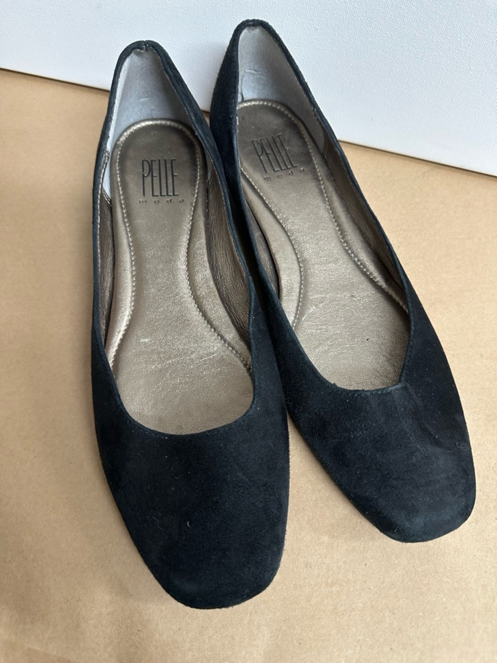 Pelle Moda Black Suede Slip-On Ballet Flats